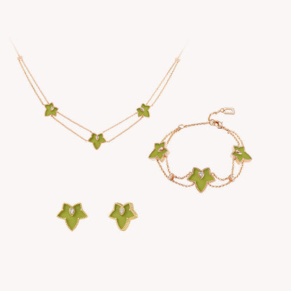 Green Onyx Necklace & Earrings & Bracelet Gift Set