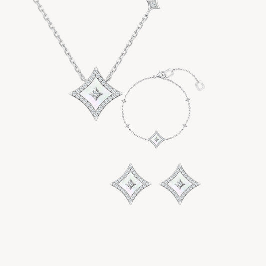 Mother-of-Pearl Necklace & Bracelet & Earrings Gift Set