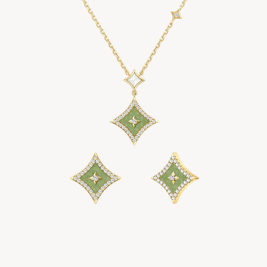 Aventurine Necklace & Earrings Gift Set