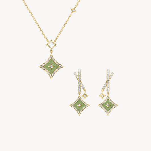 Aventurine Necklace & Earrings Gift Set