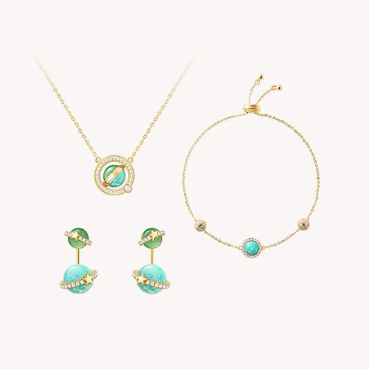 Heliocentric Opal Necklace & Earrings & Bracelet Gift Set