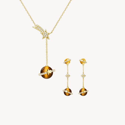 Tiger's Eye Necklace & Earrings Gift Set