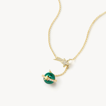 Malachite Necklace & Earrings & Bracelet Gift Set