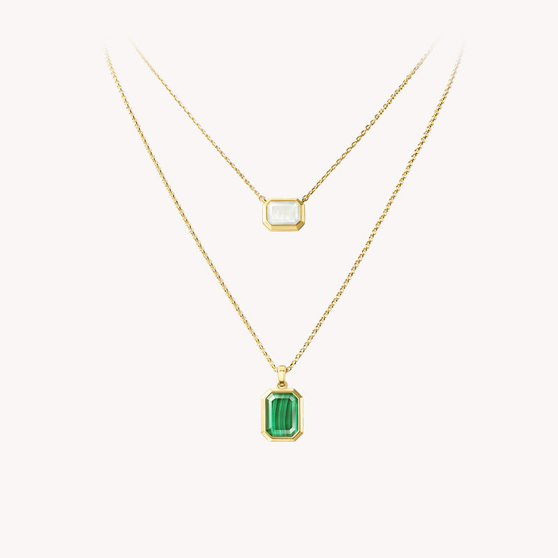 Ms. Lola Malachite & Mother-of-Pearl Necklace Set