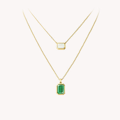 Ms. Lola Malachite & Mother-of-Pearl Necklace Set