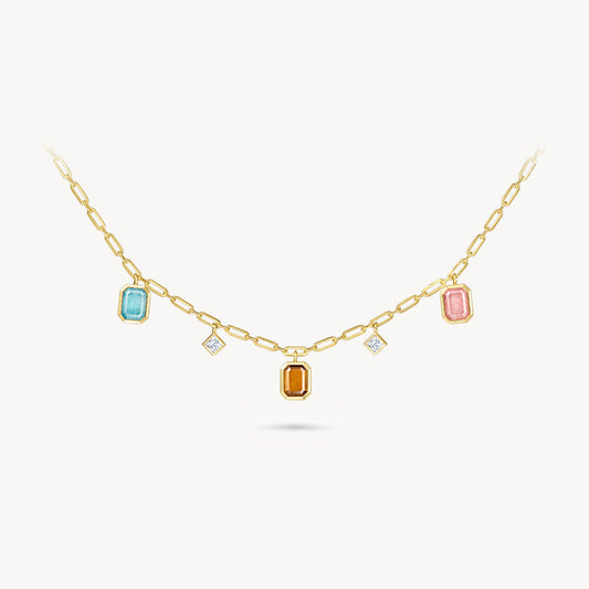 Ms. Lola Tri-Color Gemstone Necklace