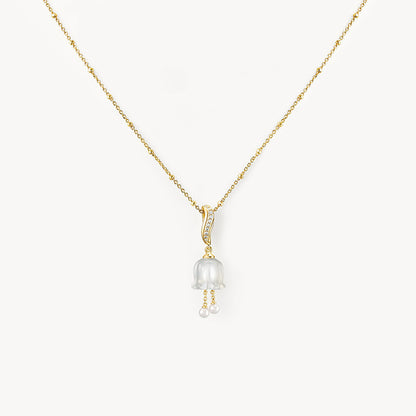 Blossom Lily of the Valley Necklace with Freshwater Pearl