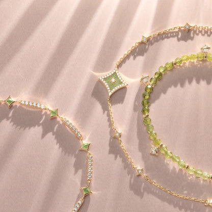 Aventurine & Synthetic Cubic Zirconia Bracelet