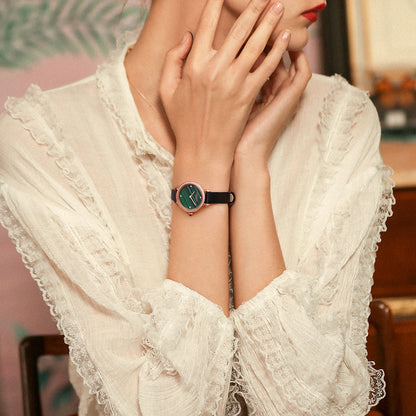 Malachite Watch With Zircon
