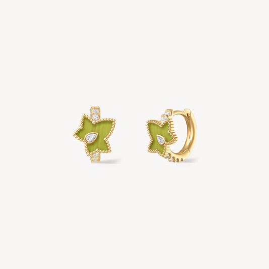 Lola Rose x AHALOLO Ivy Collection Green Calcite Huggie Earrings