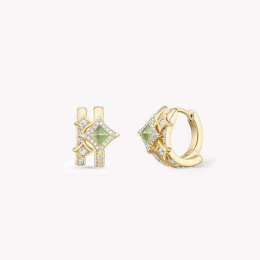 Aventurine Starlight Huggie Earrings