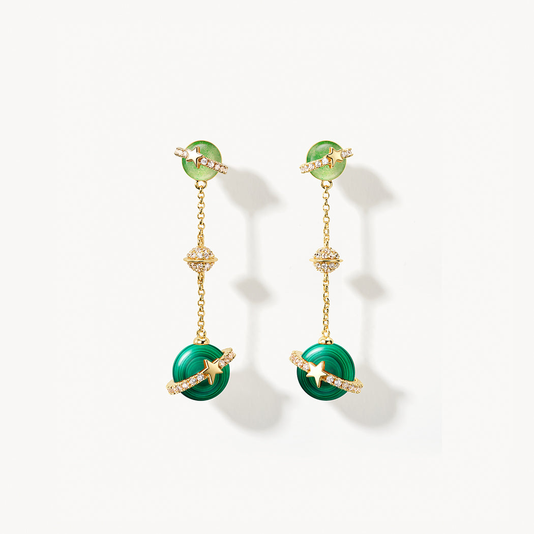 Malachite Necklace & Earrings & Bracelet Gift Set