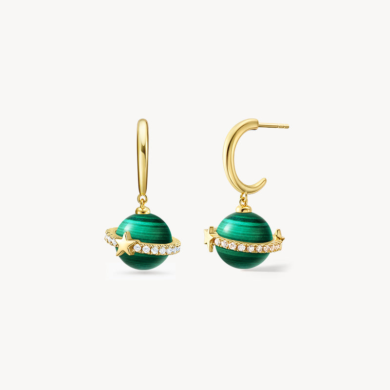 Malachite Necklace & Earrings & Bracelet Gift Set