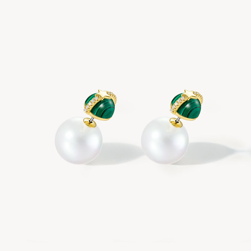 Heliocentric Malachite Earrings