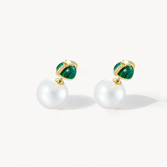 Heliocentric Malachite Earrings