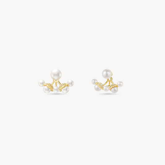 Blossom Lily of the Valley Earrings with Freshwater Pearl