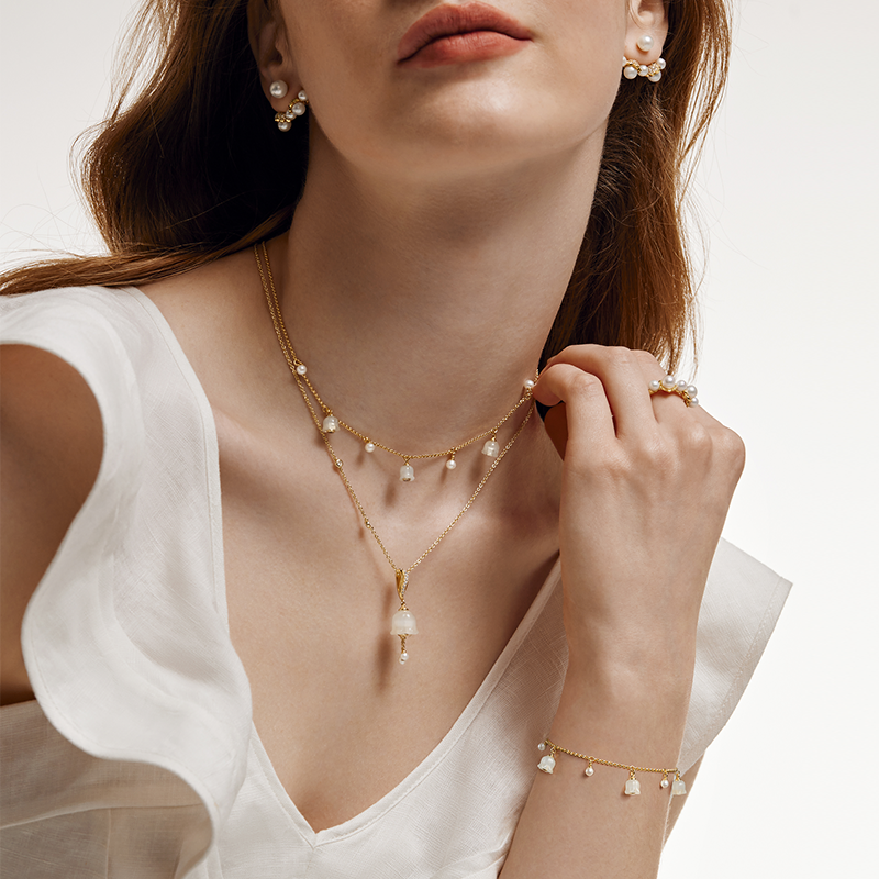 Blossom Lily of the Valley Necklace & Bracelet Gift Set