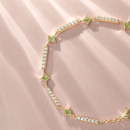 Aventurine & Synthetic Cubic Zirconia Bracelet