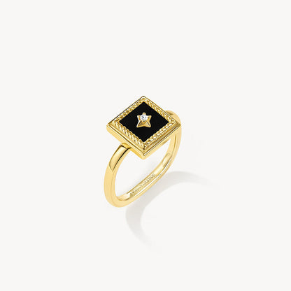 Gallery Black Onyx Stud Ring