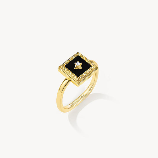 Gallery Black Onyx Stud Ring