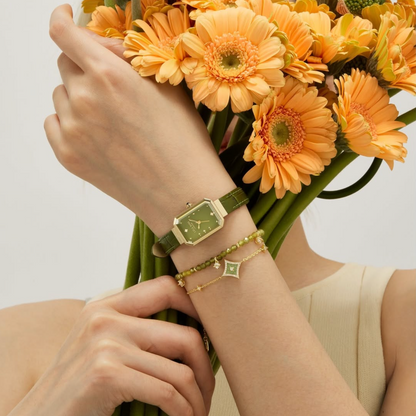 Ms. Lola Green Onyx Watch & 2-Piece Bracelet Gift Set