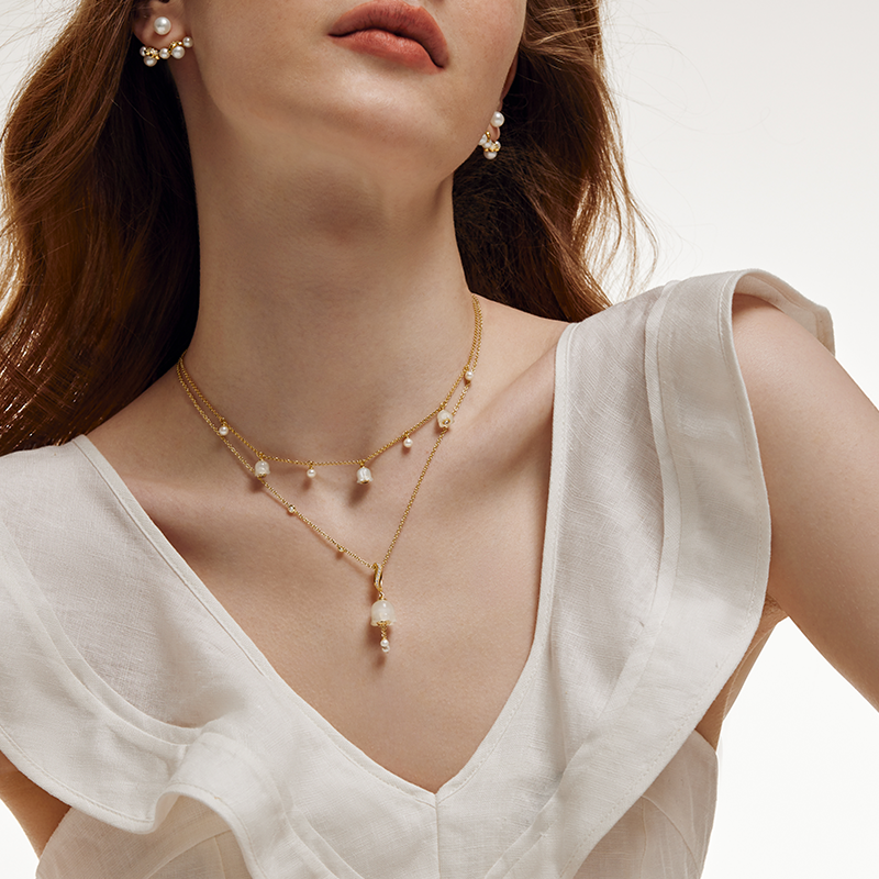 Blossom Lily of the Valley Necklace & Earrings Gift Set