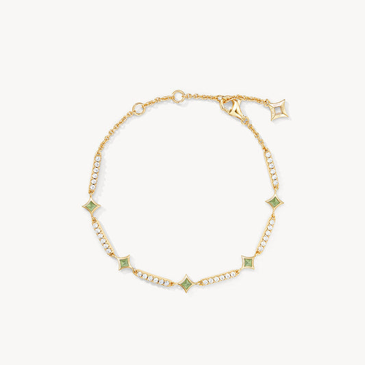 Aventurine & Synthetic Cubic Zirconia Bracelet