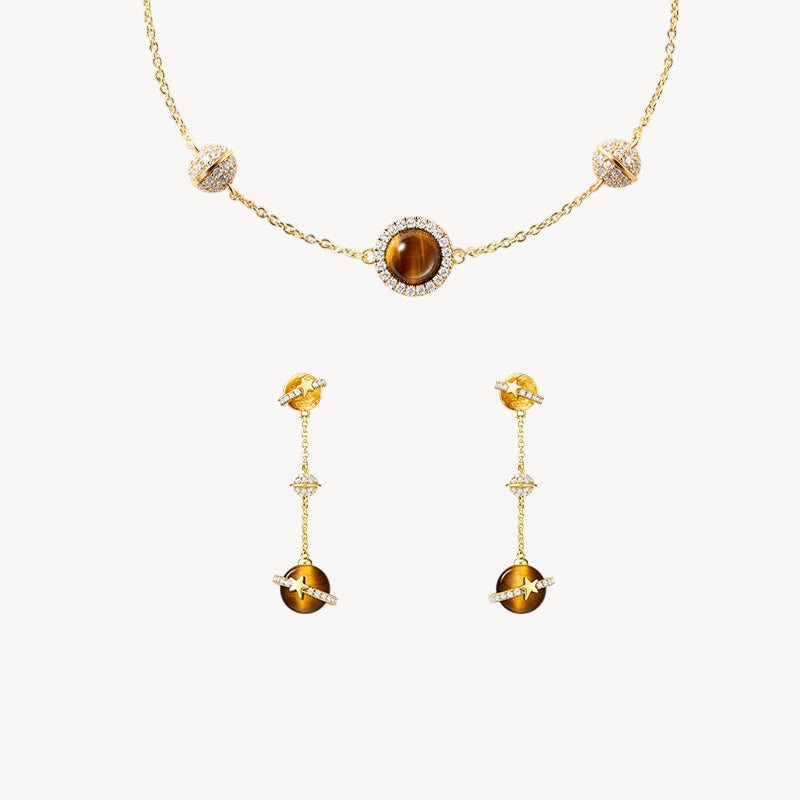 Tiger's Eye Bracelet & Earrings Gift Set