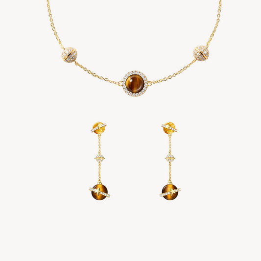 Tiger's Eye Bracelet & Earrings Gift Set