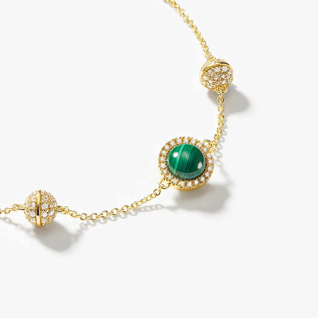 Malachite Necklace & Earrings & Bracelet Gift Set