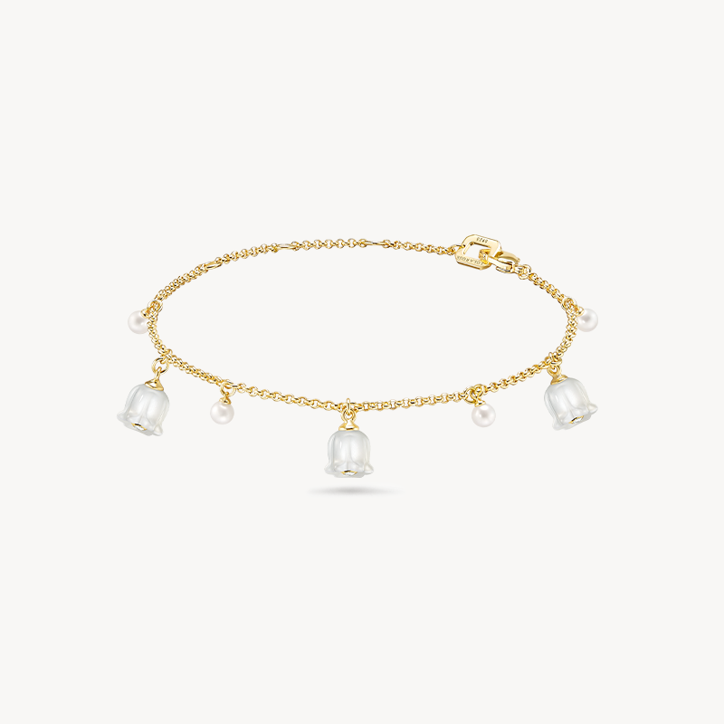 Blossom Lily of the Valley Bracelet with Freshwater Pearl