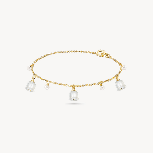 Blossom Lily of the Valley Bracelet with Freshwater Pearl