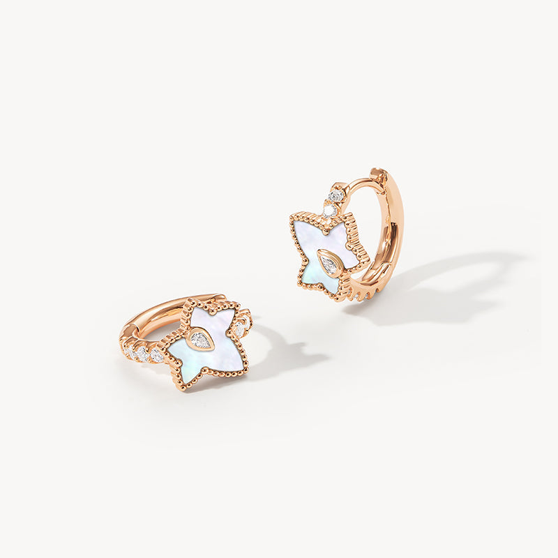[New In] Mother of Pearl Bead Huggie Earrings