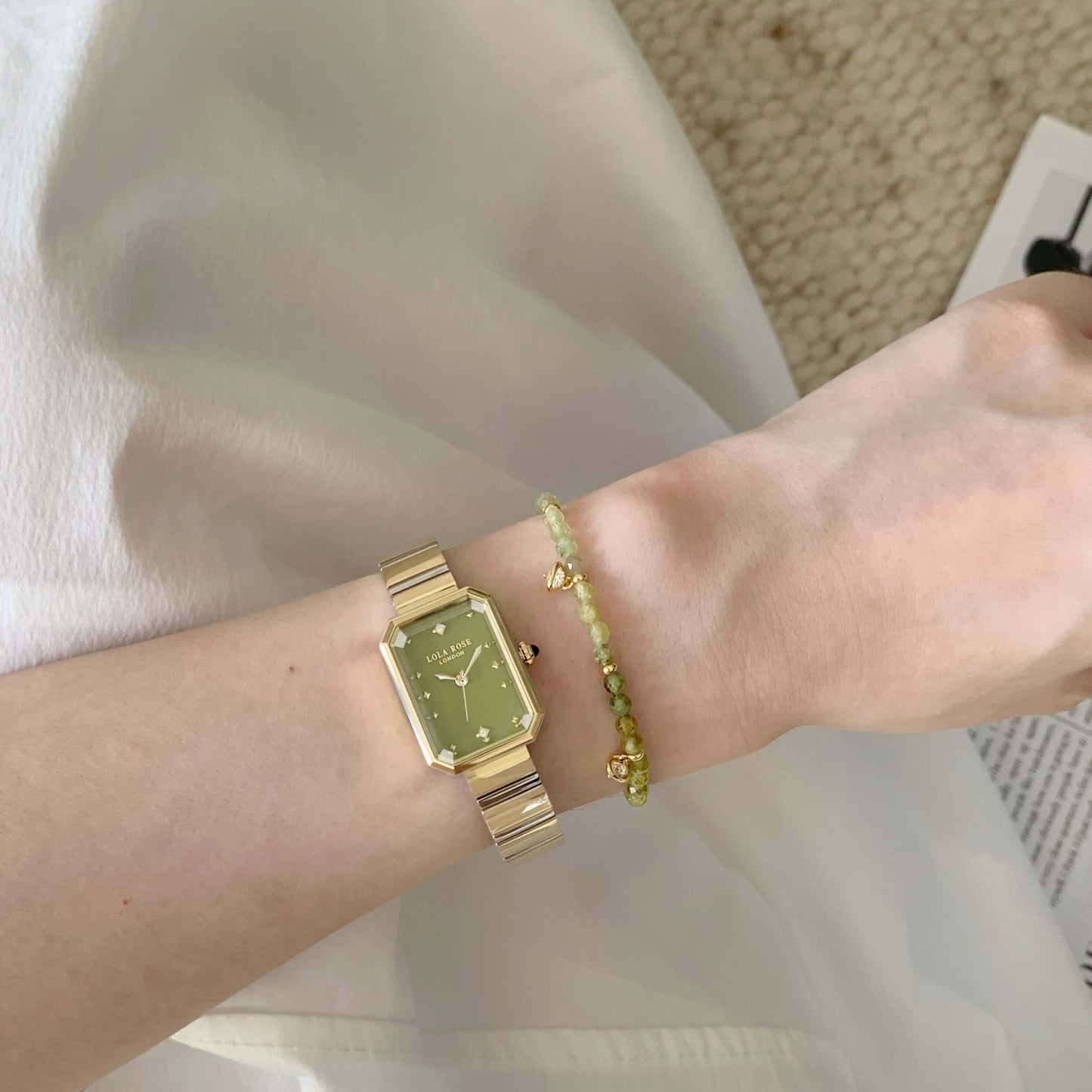 Ms. Lola Green Onyx Watch & Heliocentric Bracelet Gift Set