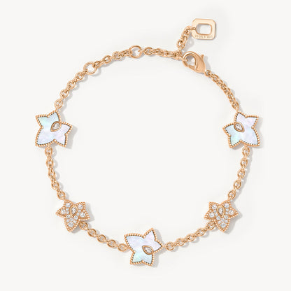 Mother of Pearl Bead Bracelet & Huggie Earrings Set