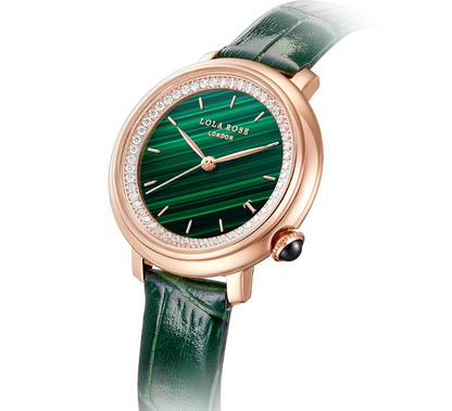 Malachite Watch With Zircon