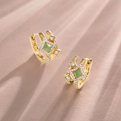 Aventurine Starlight Huggie Earrings