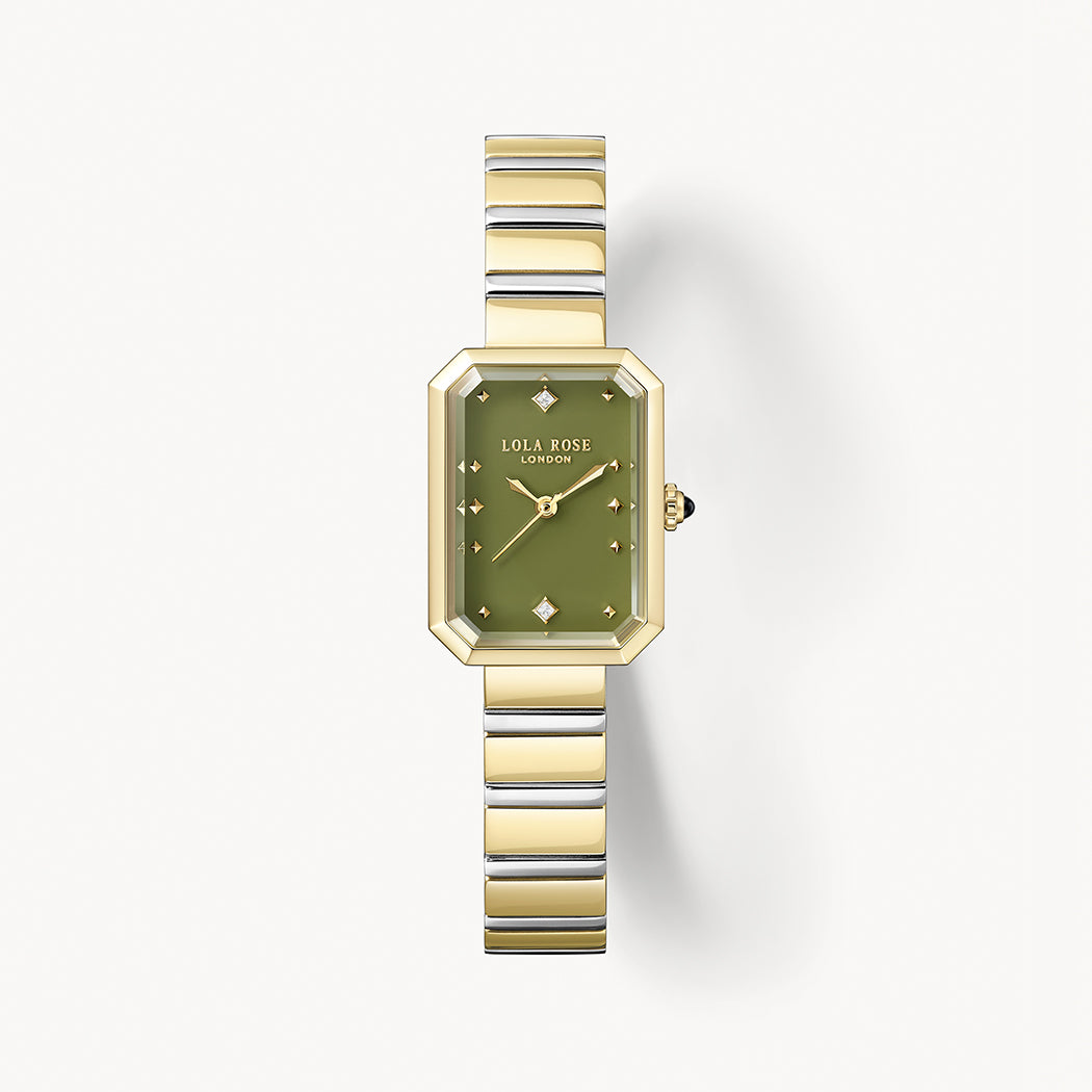 Ms. Lola Green Onyx Watch & Aventurine Starlight Bracelet Gift Set