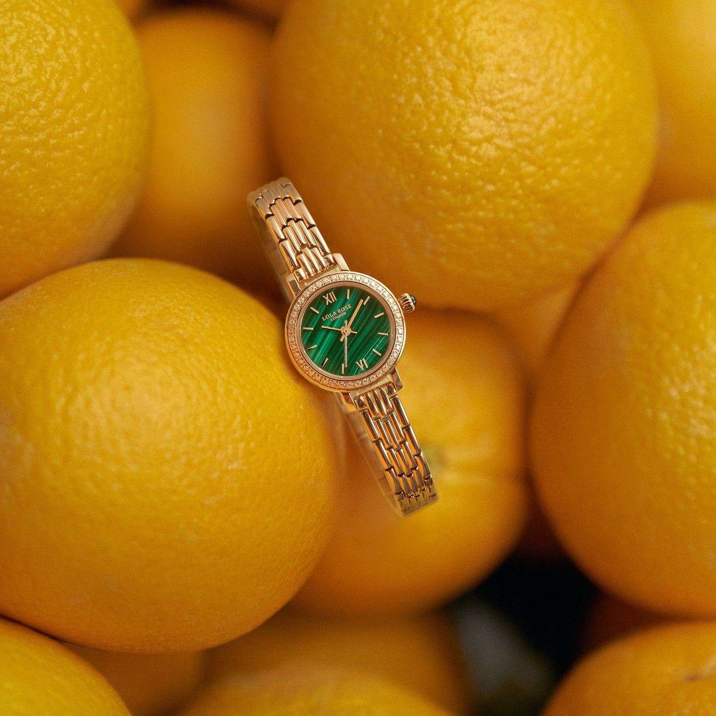 Malachite Watch With Zircon