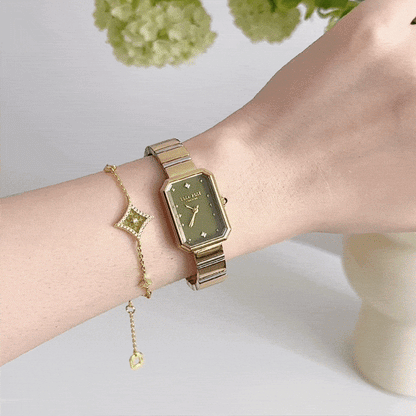 Ms. Lola Green Onyx Watch & Aventurine Starlight Bracelet Gift Set