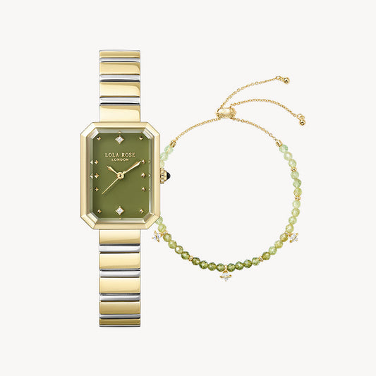 Ms. Lola Green Onyx Watch & Heliocentric Bracelet Gift Set