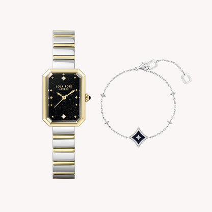 Ms. Lola Black Sandstone Watch & Starlight Bracelet Gift Set