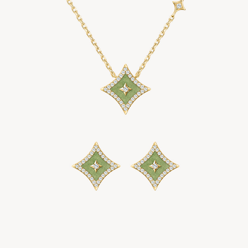 Aventurine Starlight Necklace & Earrings Gift Set