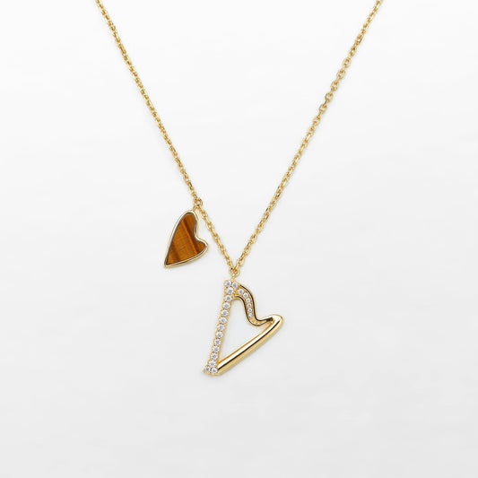 Tiger's Eye Heart Pendant Necklace