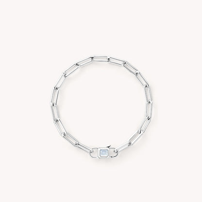 Urban Blue Square Quartzite Jade Watch & Link Chain Bracelet Gift Set
