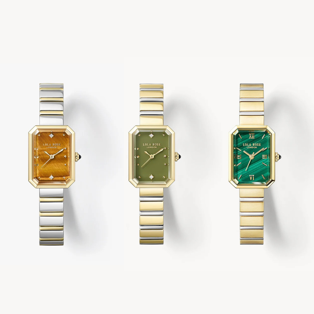 Set Ms. Lola Watches Malachite + Green Onyx + Tiger’s Eye