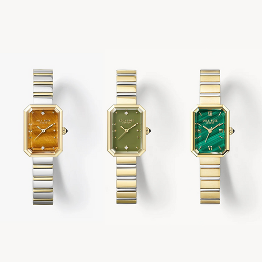 Set Ms. Lola Watches Malachite + Green Onyx + Tiger’s Eye